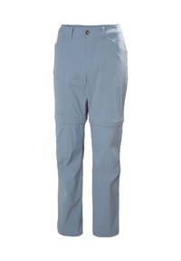 Vaaleansiniset, kevyet ja nopeasti kuivuvasta kankaasta valmistetut irrotettavat housut. Ominaisuuksiin kuuluu litteät etutaskut ja rento, suora istuvuus.