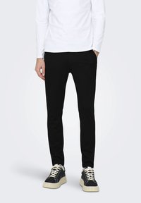 Only & Sons - ONSMARK TAP CROP PANT - Chinos - black Miniatyrbilde 1