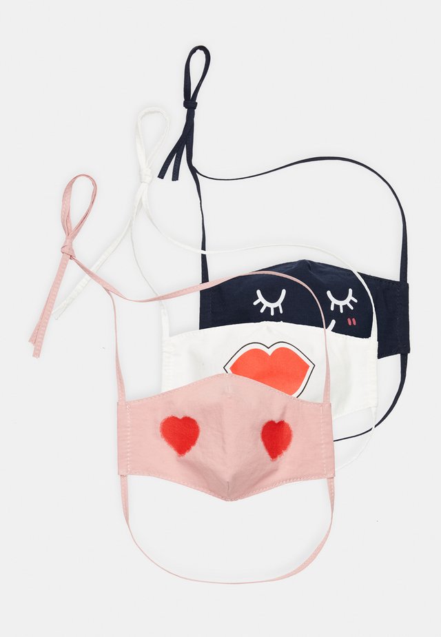 3 PACK - Masque en tissu - white/pink/dark blue