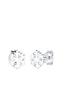 Sølv snefnug stud øreringe med detaljeret udskåret design og poleret finish, der har en sikker beslag til behagelig brug.