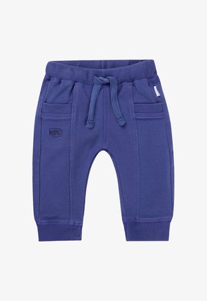 Lila Baumwoll-Sweatpants mit elastischem Bund, Kordelzug, seitlichen Taschen und gerippten Bündchen. Mit gesticktem Logo auf der Vorderseite.