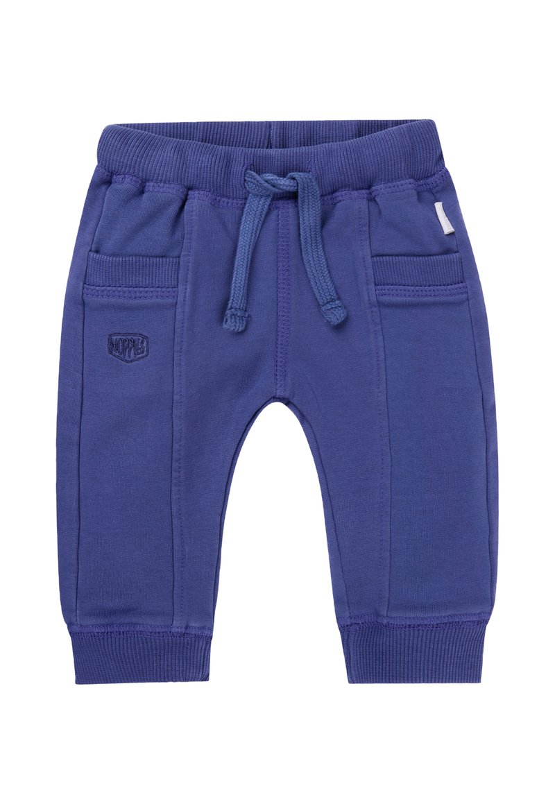 Lila Baumwoll-Sweatpants mit elastischem Bund, Kordelzug, seitlichen Taschen und gerippten Bündchen. Mit gesticktem Logo auf der Vorderseite.