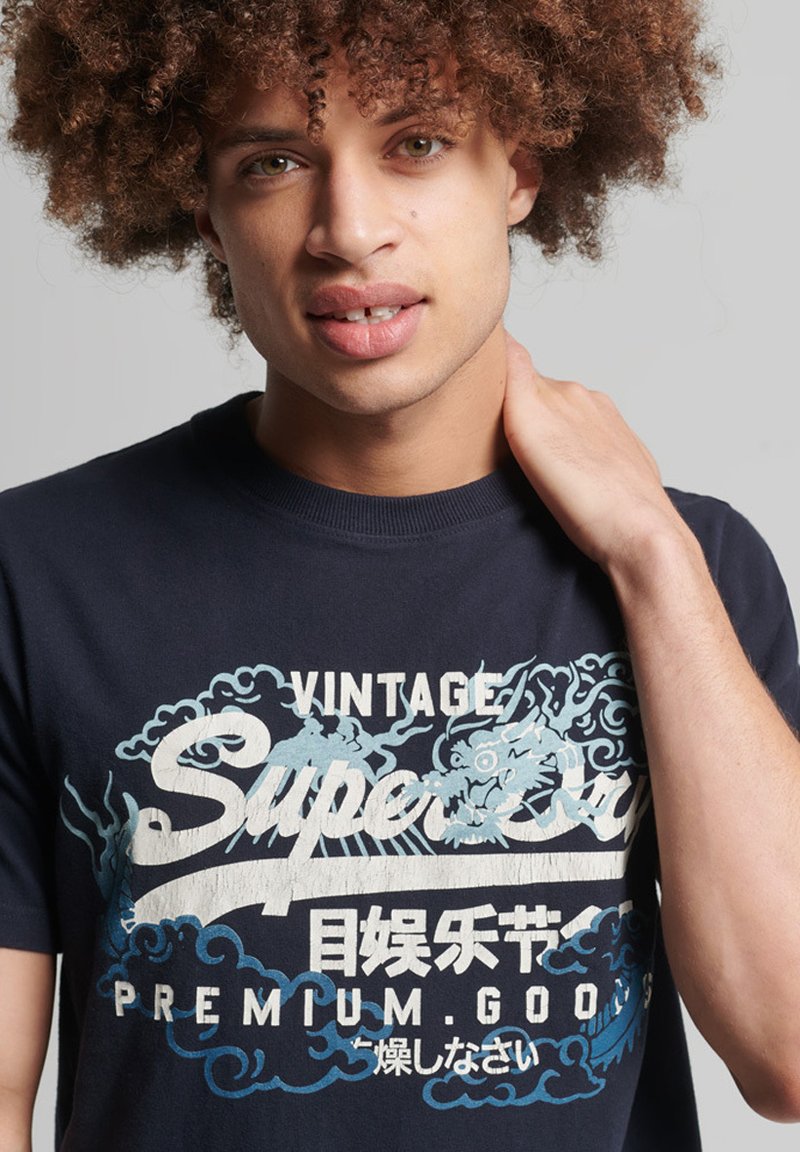 Superdry SUPERDRY VINTAGE Tshirt imprimé eclipse navy/bleu