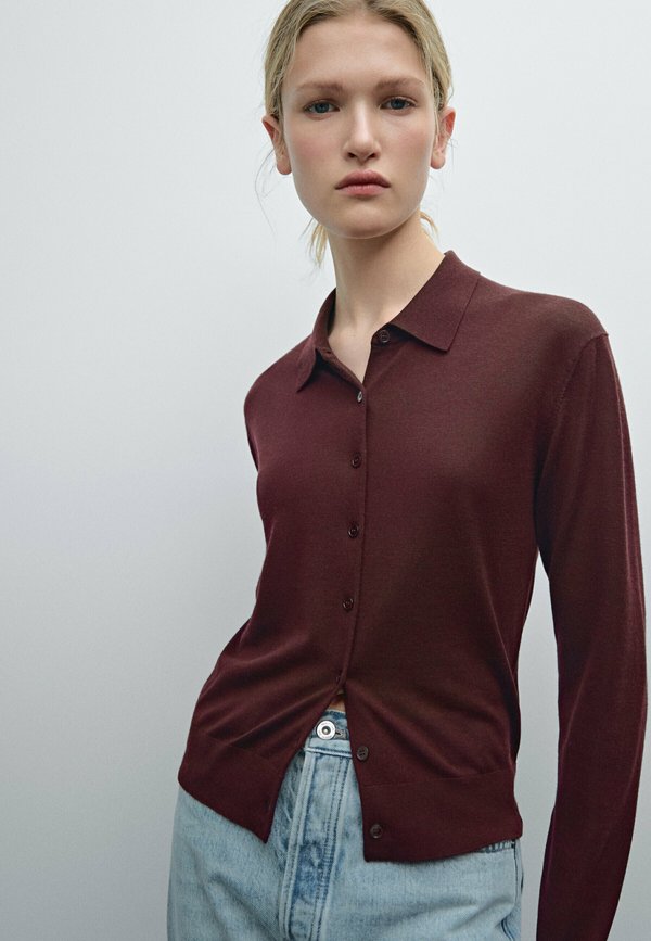 Strickjacke - bordeaux