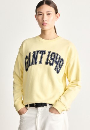 GRAPHIC C NECK - Bluză de molton - vanilla yellow