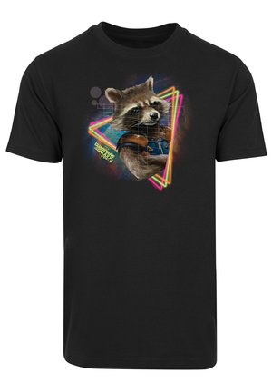 MARVEL GUARDIANS OF THE GALAXY NEON ROCKET - PREMIUM SUPERHELDEN IRON MAN CAPTAIN AMERICA HULK THOR LOKI PUNISHER SPIDEMAN FAN MERCH - Print T-shirt - black