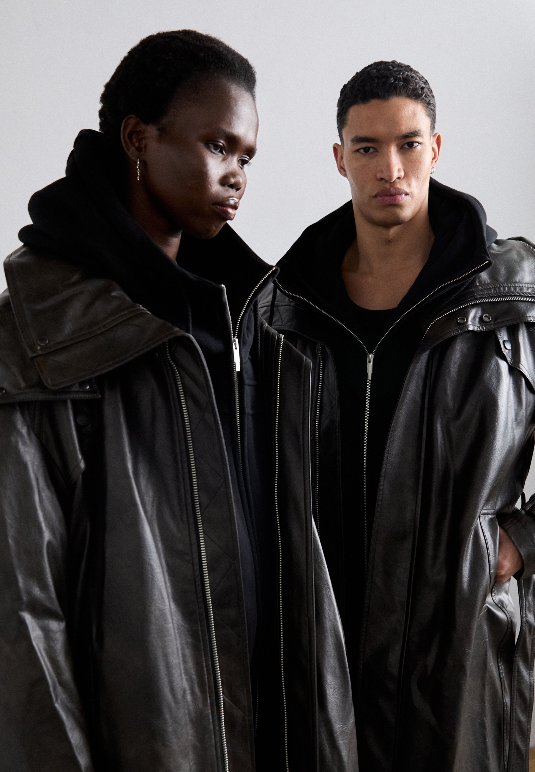 feng chen wang FAUX LEATHER JACKET（FAUX LEATHER DOWN JACKET