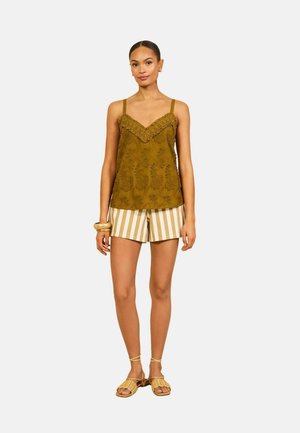 Love & Roses, REGULAR FIT - 3D FLORAL CAMI - Top - ochre yellow
