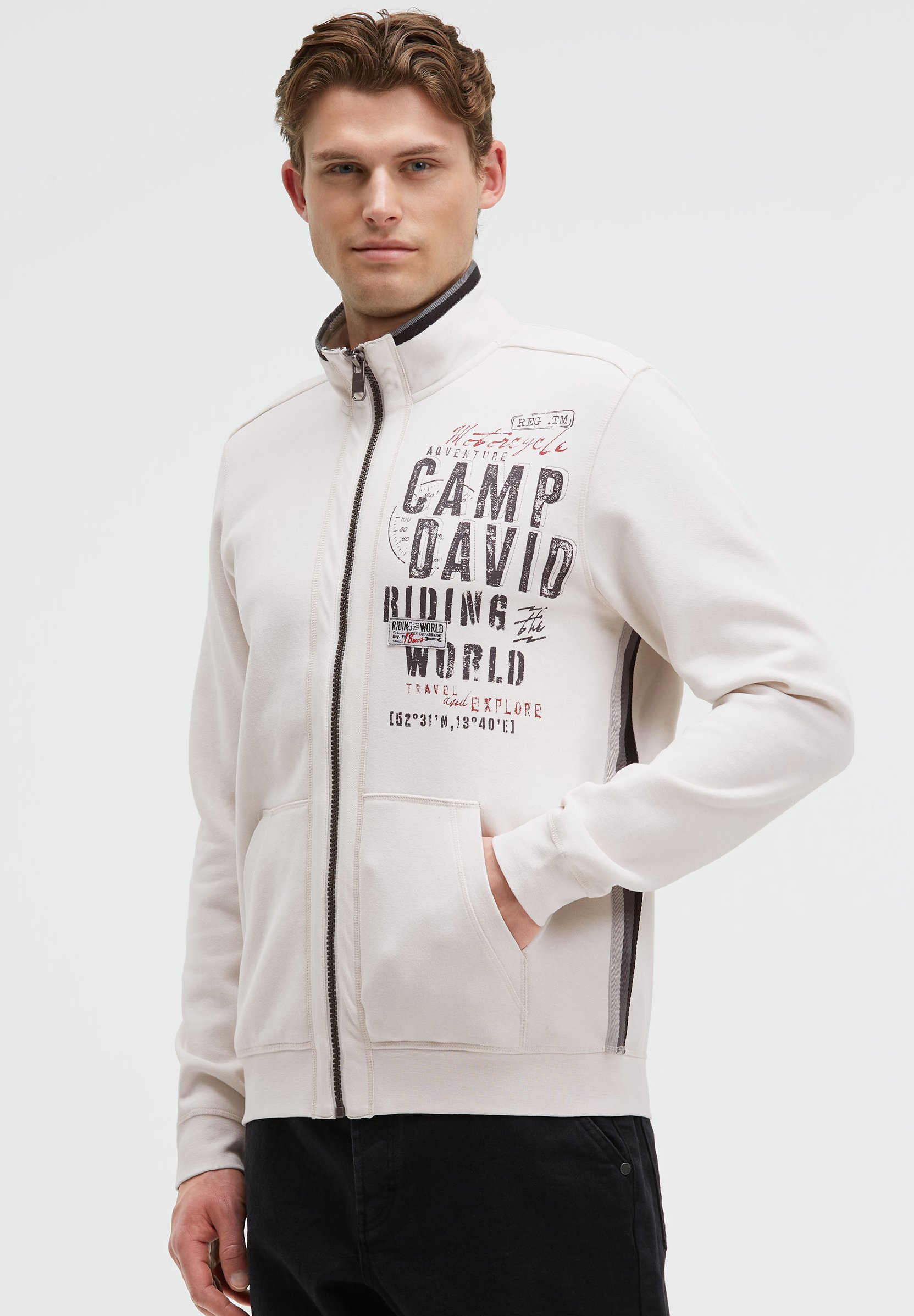 Camp David MIT PIKEE-TAPES UND ARTWORK - Sweatjacke - ash/grau - Zalando