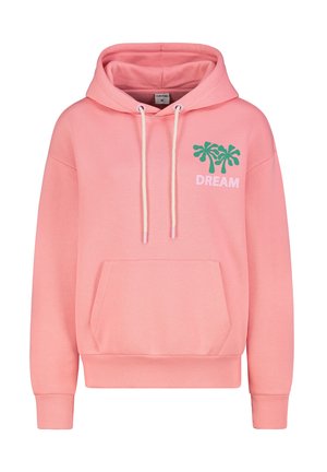 KÄNGURUTASCHE UND PALMEN-PRINT - Kapuzenpullover - pink
