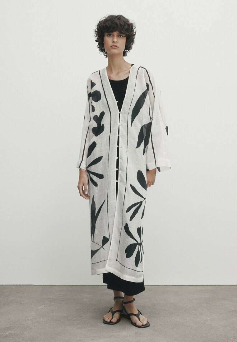 Massimo Dutti PRINT Shirt dress white Zalando.de