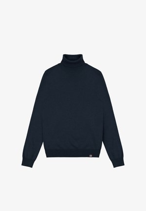 Maglione a collo alto blu navy realizzato in morbido tessuto a maglia; presenta maniche lunghe e polsini e orlo a costine; piccolo logo sull'orlo.