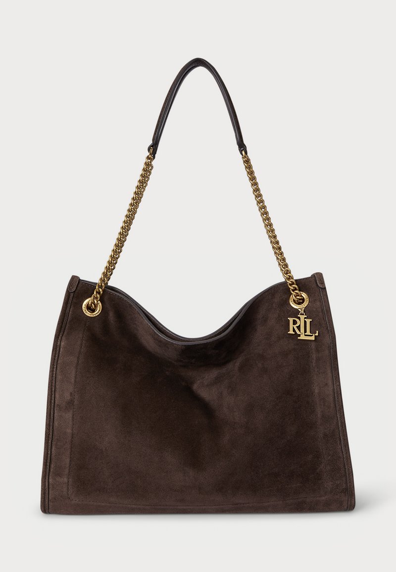 Lauren Ralph Lauren - SUEDE LARGE BRADLEY SHOPPER TOTE BAG - Handtasche - dark hickory, Vergrößern