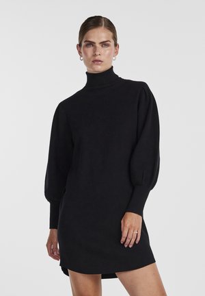 YAS FONNY LS ROLL NECK NOOS - Gebreide jurk - black