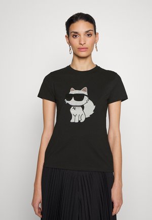 IKON CHOUPETTE RHINESTONE - Trükipildiga T-särk - black