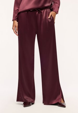 Terranova, PANTALONI LUNGHI IN SATIN CON COULISSE - Pantaloni - bordeaux