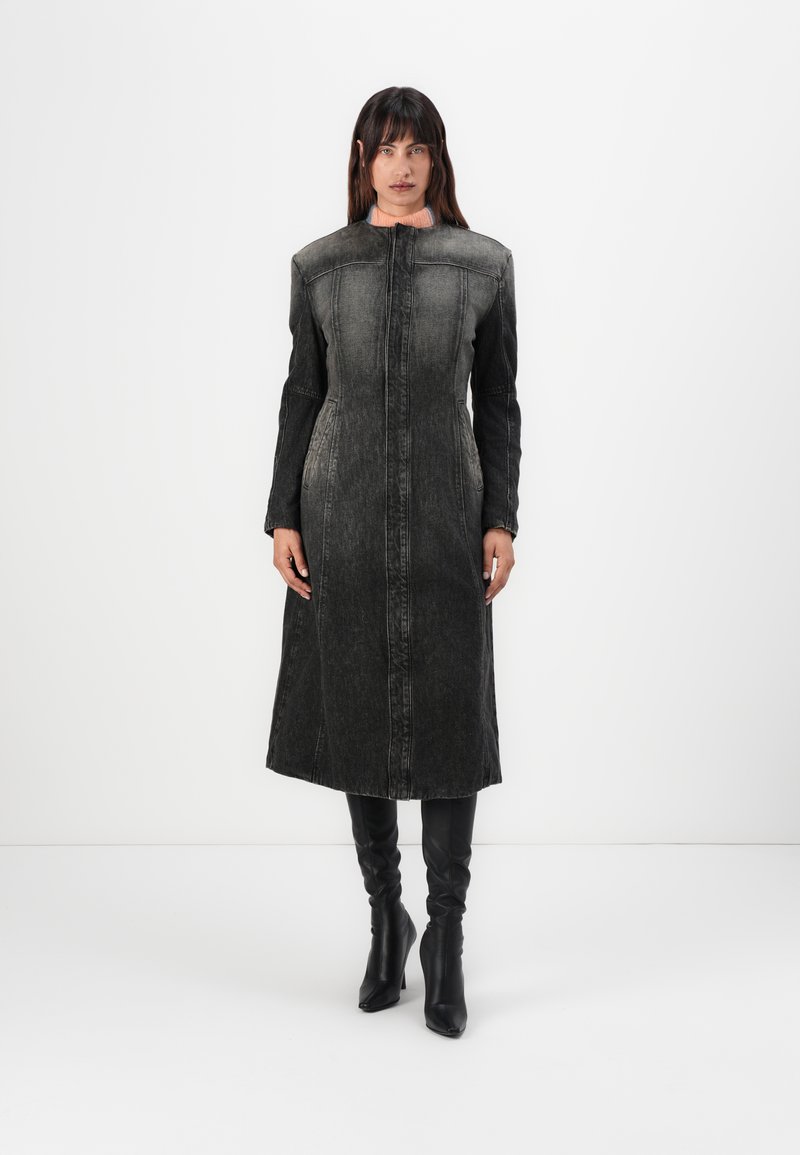 Diesel Halflange jas zwart denim/blackdenim