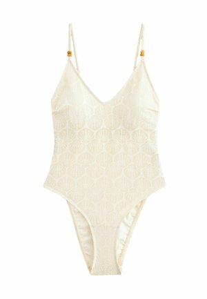 PLUNGE - REGULAR FIT - Uimapuku - ecru white textured