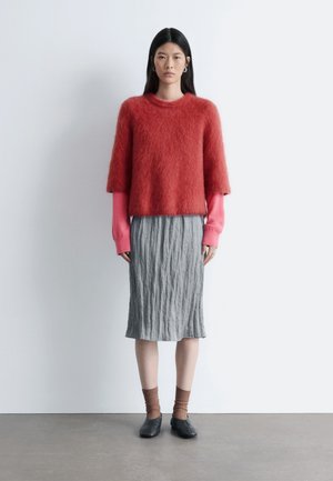 KNEE-LENGTH - Faltenrock - grey