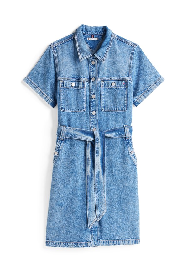 KNEE BELTED DRESS - Denim dress - ali4