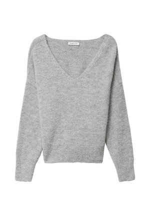 Cache Cache, LANGER PULLOVER MIT LANGEN ÄRMELN UND V-AUSSCHNITT - Pullover - gris clair