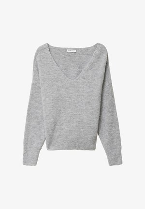 Cache Cache, LANGER PULLOVER MIT LANGEN ÄRMELN UND V-AUSSCHNITT - Pullover - gris clair