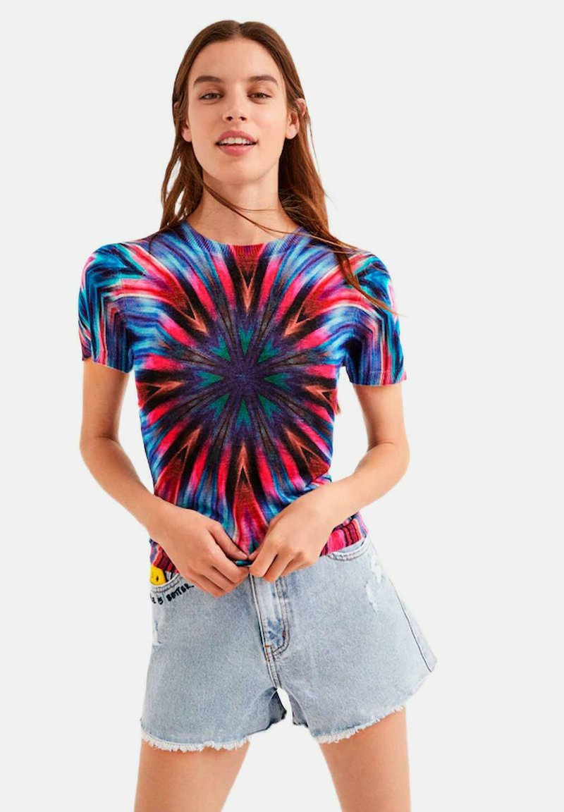 Desigual T-shirt print blauw