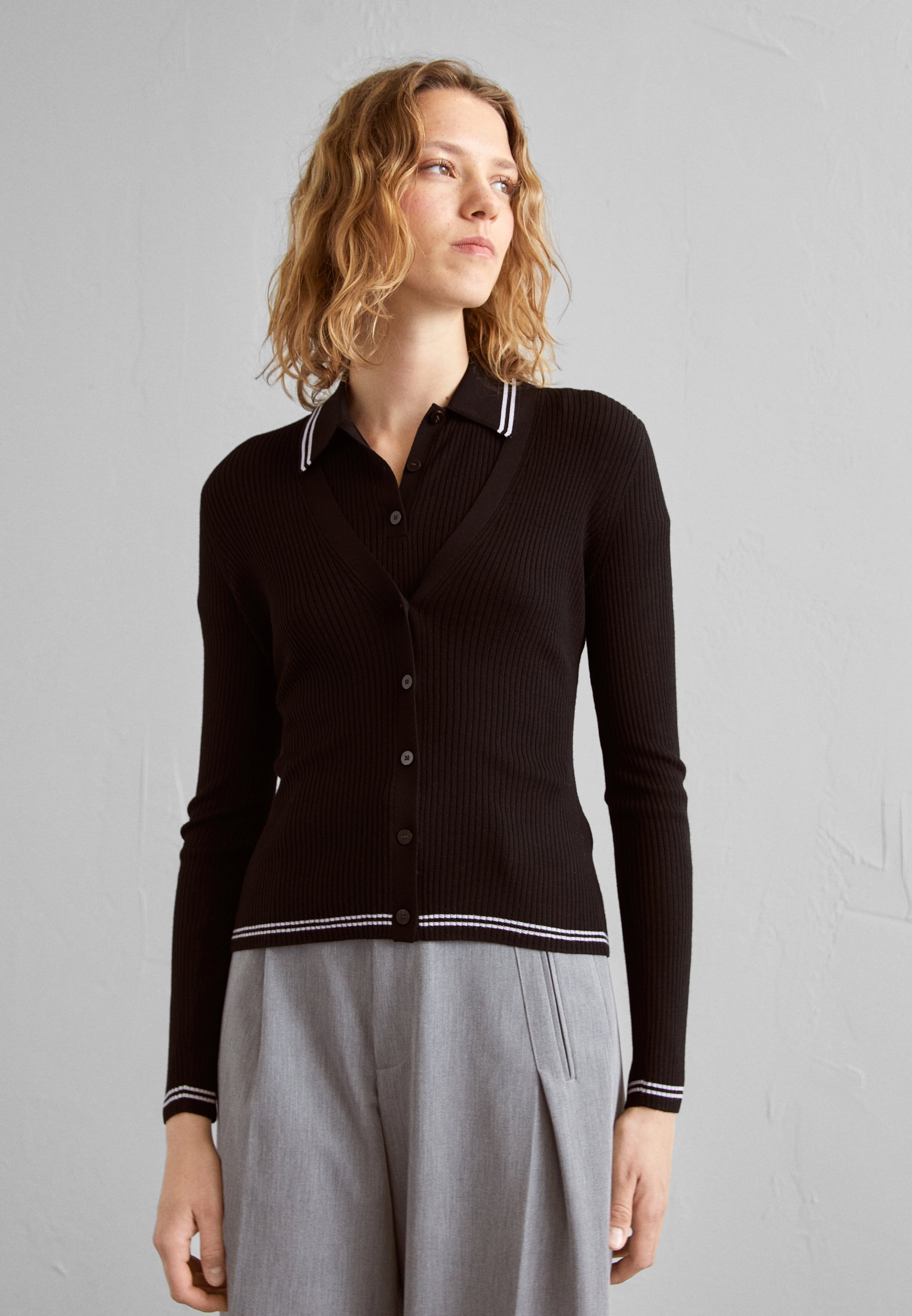 Theory CARDI TIPPING REGA - Cardigan - black/sort - Zalando.dk