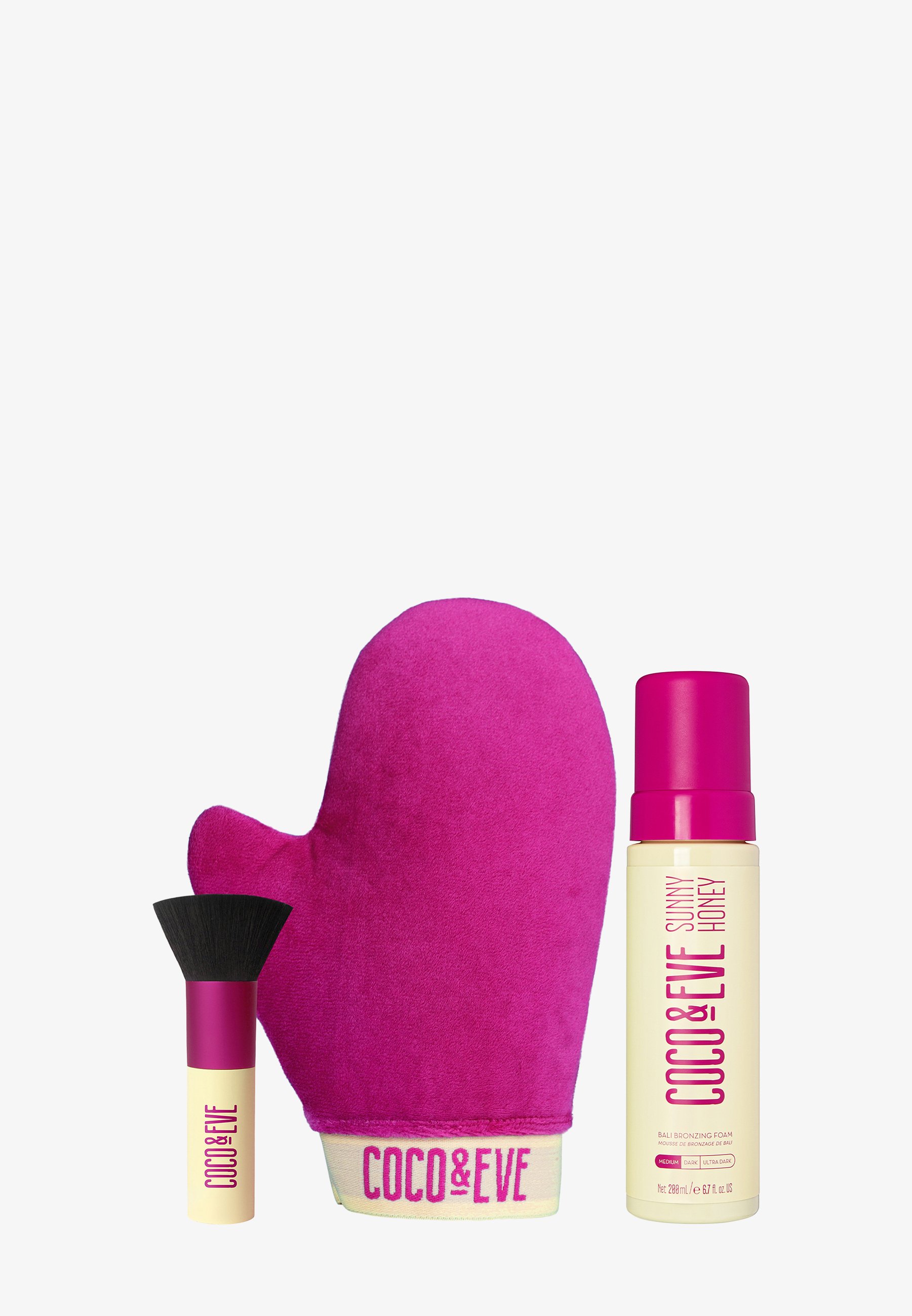 Coco & Eve Sunny Honey Selbstbräunungs-Set (Dark) – Bräunungsmousse Mit Samthandschuh, Vegan, Natürlicher Glow