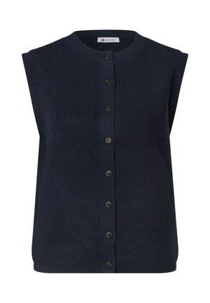 Street One, STRICKWESTE MIT RUNDHALS UND KNOPFLEISTE - Veste sans manches - darkest blue