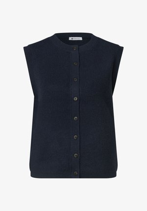 Street One, STRICKWESTE MIT RUNDHALS UND KNOPFLEISTE - Vest - darkest blue