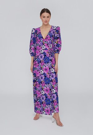 VICAMILA WRAP 3/4  - Robe longue - black aop:multi color flower