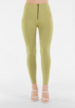 PUSH UP SUPERSKINNY VITA ALTA CON ZIP - Leggings - verde