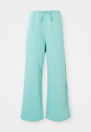 Light blue wide-leg sweatpants with elastic waistband and front drawstring, displayed on a plain white background.