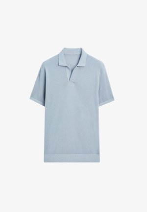 Massimo Dutti LIGHTWEIGHT V-NECK - Poloshirt - blue