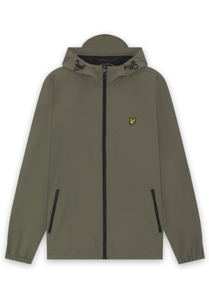 Lyle & Scott, CONTRAST ZIP THROUGH HOODED JACKET - Καλοκαιρινό μπουφάν - khaki ash/jet black
