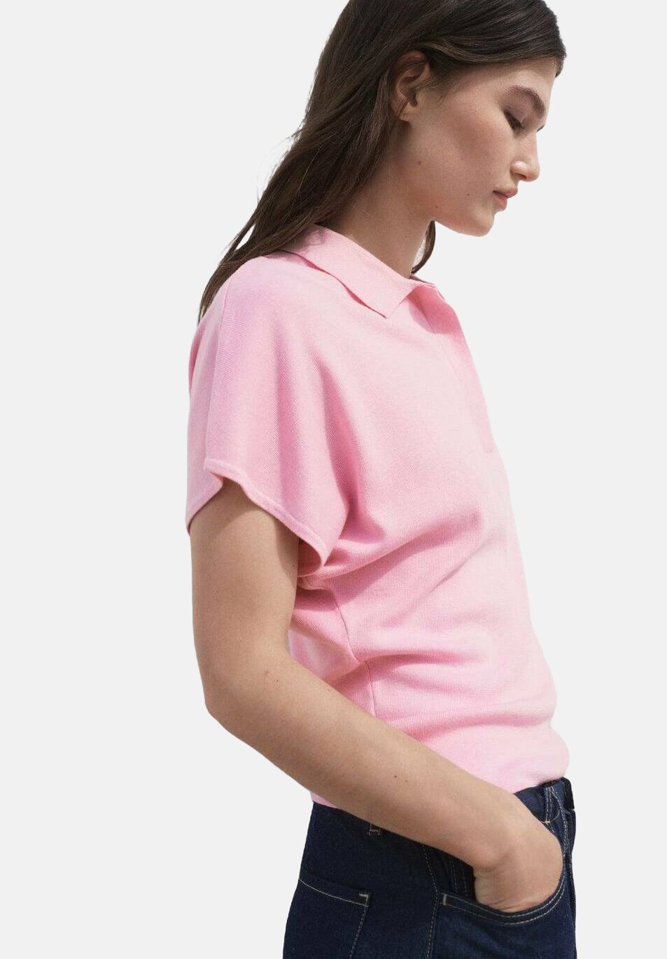 MANGOPOP T-shirt Donna Collo Quadrato – Manica Corta/Lunga – Colore Rosa, Taglie Dalla S Alla XXL – Basic Elegante
