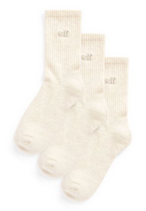 SELF CUSHION SOLE ANKLE 3 PACK  - Calcetines - oat