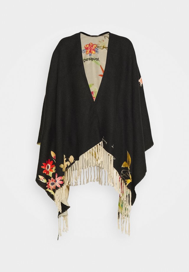 PONCHO FLOWERISH REVE - Cape - black