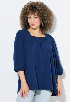 EMBROIDERED  3/4 SLEEVE TEE - T-shirt à manches longues - dark blue