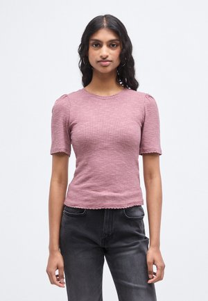 ONLNICOLE LIFE O NECK SCALLOP - Camiseta básica - rose brown