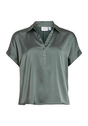 VILA, VIENNA Short sleeved - Overhemdblouse - balsam green