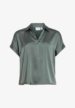 VILA, VIENNA Short sleeved - Overhemdblouse - balsam green