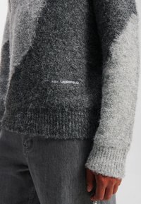 KARL LAGERFELD INTARSIA KNIT - Džemperis - grey melang