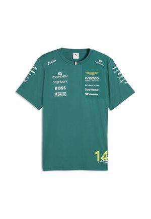 Puma PUMA X ASTON MARTIN ARAMCO F1® TEAM REPLICA ALONSO T-SHIRT UNISEX - T-shirt imprimé - green lux