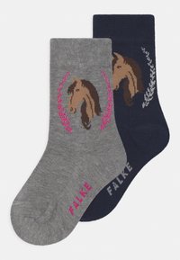 FALKE HORSE 2-PACK - Strumpor - grey/dark blue