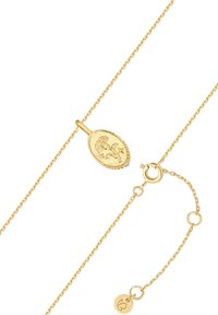 Auksinė apyrankė su ovaliu pakabuku, išraižytu floros motyvais, mažu deimanto akcentu ir subtilia grandinėle su omarų užsegimu.