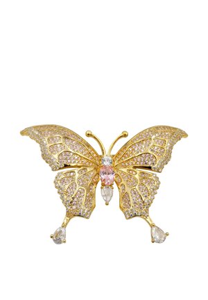 Broche - gold rosa weiss