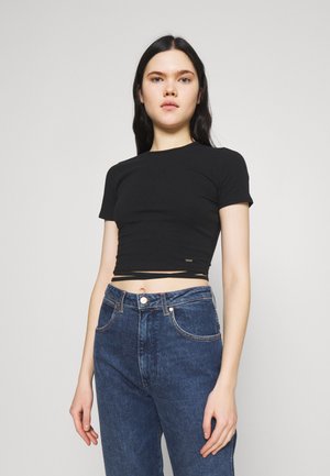 STRAPPY WRAP TEE - T-shirt basic - black