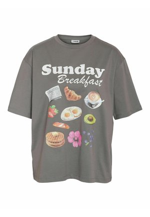 MIT FRÜHSTÜCKS-PRINT SUNDAY BREAKFAST - T-Shirt print - grau